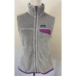 Patagonia Womens Gray Re-Tool Vest in size medium, gray/purple.